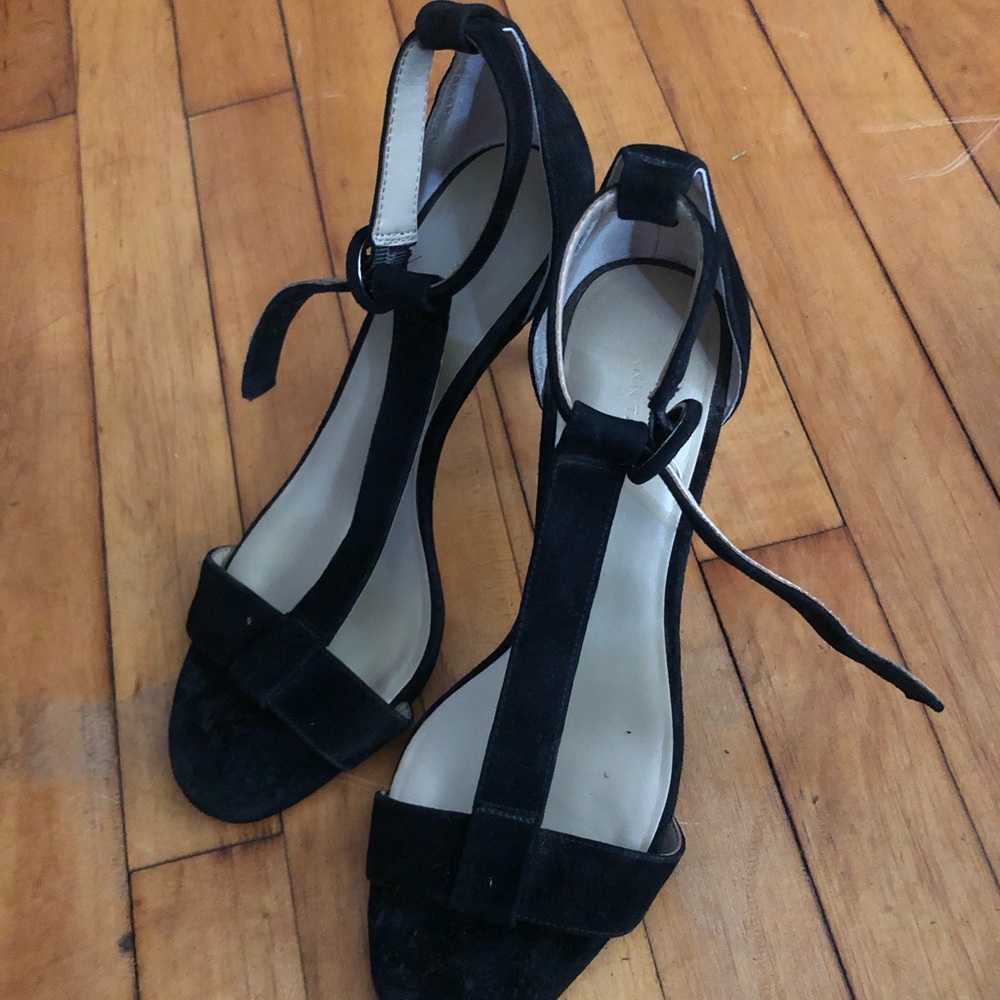 Ann Taylor 7, Black Open-Toe Heels